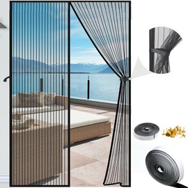 TOCOZOC Cortinas Magnéticas, 130 x 220cm Cortina Mosquitera Magnética para Puertas con Almacenamiento, Cortina de Malla Transparente Mosquitera, Cierra Automáticamente para Dejar a Los Insectos Fuera