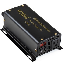 WZRELB 300W Pure Sine Wave Power Inverter 600W Peak DC 36V to 110V AC Car Adapter Off Grid with LED Display