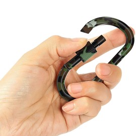 Carago Carabiner Clips with Screw Gate, 10 Pack Carabiners Hiking Clips with 7.5mm Diameter Aluminum Rod(Camouflage)