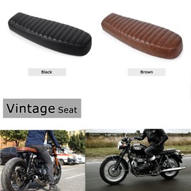 DKMOTORK 0164 Motorcycle Brat Cafe Racer Vintage Saddle Seat Black (subframe modification is required)