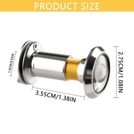 Wellrun Viewer Peephole for 35-55mm Doors,200° Wide Angle Silver Spyhole,Anti-Theft Door Eye Viewer with Privacy Cover for Home Office Hotel
