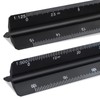 2Pcs Architectural Scale Ruler, Black Aluminum Triangular Scale Ruler 30cm,
