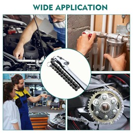 12inch Chain Wrench,Heavy Duty Pipe Fitting Chain Wrench,Portable Plumbing Spanner,Adjustable Long Handle Wrench Tool for Oil Filter,Water Purifier Belt,Pipe Fitting ﻿