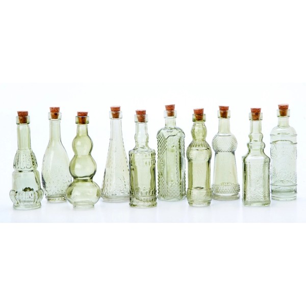 Darice Glass Bottle Green 5 Inch(Assorted Style) - 10