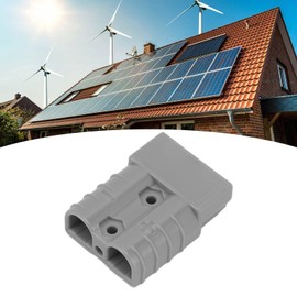 50A 600V Connector, Lightweight 50A 600V Connector Plug AC DC Available Withstand High Current ABS for Solar Panel (Grey)