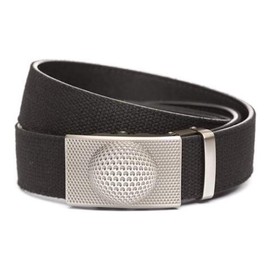 Anson Belt & Buckle - Mens 1.5 inch Golf Buckle in Gunmetal with Ratchet Belt Strap (Canvas, Black)