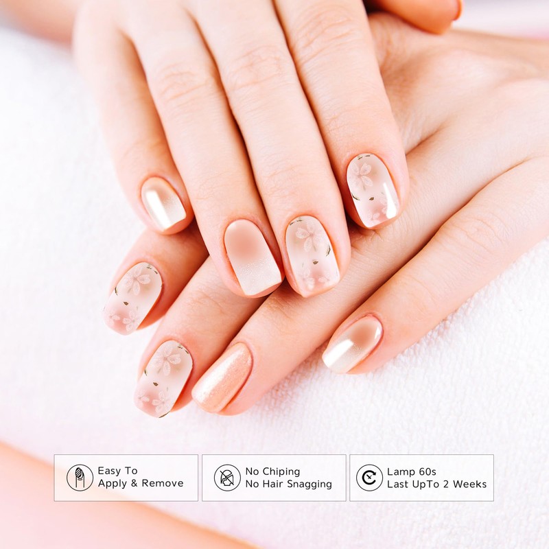 Ekkyo In Semi Cured Gel Nail Strips, Easy to Use