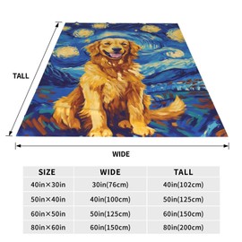 Golden Retriever Blanket for Golden Retriever Lovers, Puppy Gifts for Adults Kids Women Men, Flannel Golden Retriever Throw Blankets for Bed Living Room Couch, Soft Warm Plush Dog Decor 50x60in