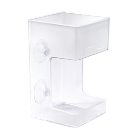 Gosknor Fischfutter Automat, 10x6cm Fischfutterspender Schwimmend & Sinkend Futterautomat Aquarium Halter Spender mit Saugnäpfen für die Fütterung von Schildkröten Garnelen (Quadratisch)