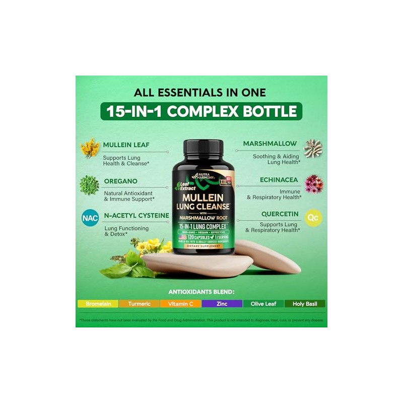 Mullein Lung Detox - Mullein Leaf 10:1 Extract - Marshmallow