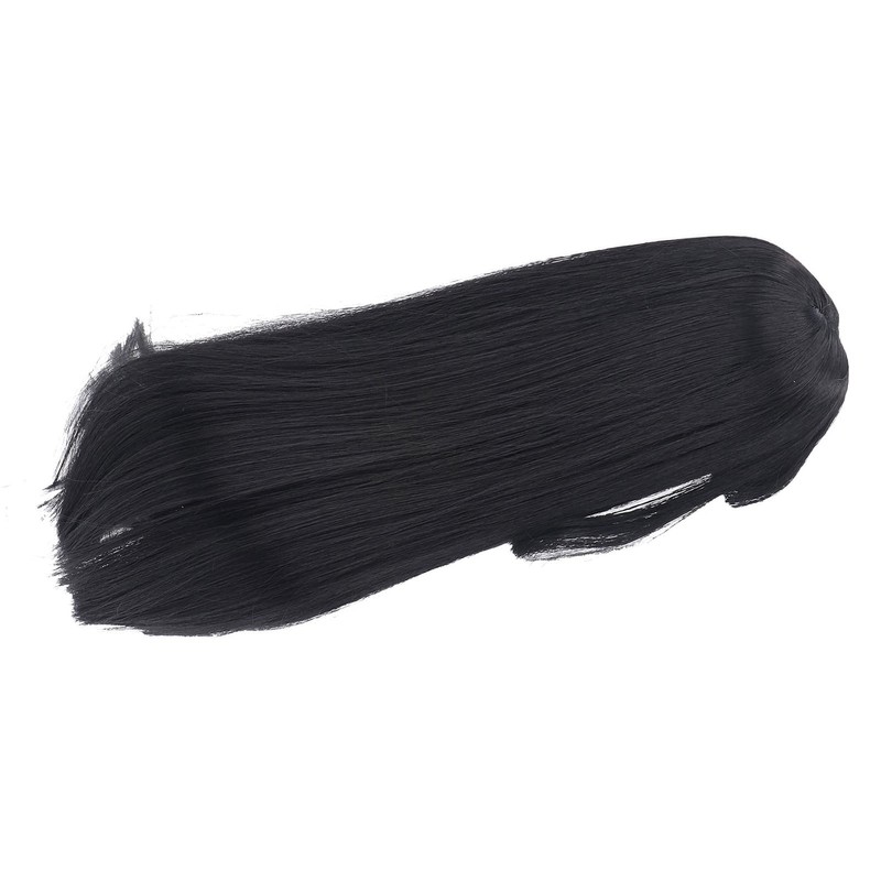 Black Doll Hair Soft Flexible Thick Hair with Bangs for