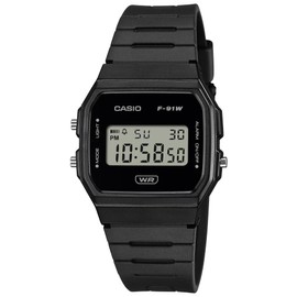 Casio Unisex's Digital Quartz Watch with Plastic Strap F-91WB-1AEF