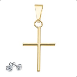 Dije Medalla Cruz Cristo Oro 10k Kilates Crucifijo + Regalo Amarillo