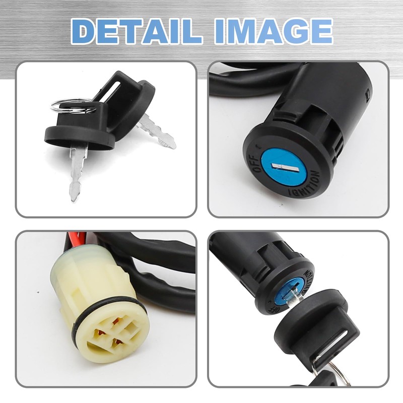 laffoonparts Ignition Switch w/Keys Replacement for Honda ATV TRX350 TRX420