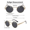 Dollger 2 Pack Sunglasses Metal Retro Round Steampunk Glasses Mirror