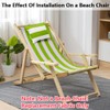 GORGECRAFT Beach Sling Chair Canvas with Pillow 44x17 Inch Olive