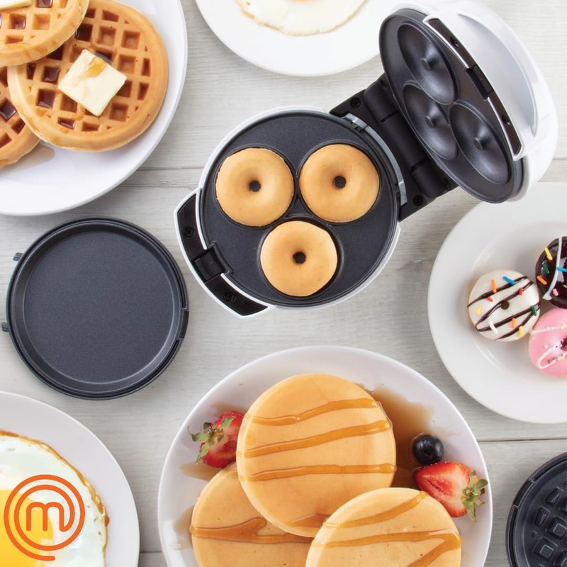 MasterChef 3-in-1 Mini Holiday Breakfast Maker- Make Eggs Pancakes Donuts
