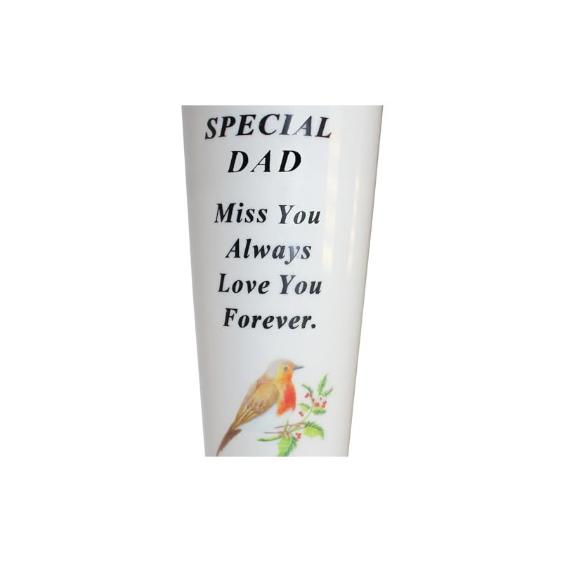 Memorial Grave Flower Pot - 33cm tall Sturdy White Memorial