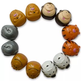 Set of 12 Animals Plastic Easter Eggs- Tiger, Zebra, Monkey