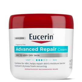Crema reparadora avanzada Eucerin, sin fragancia, locin corporal completa para piel muy seca, 16 onzas Tarro