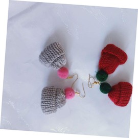 COLLBATH Elegant Christmas Earrings Set Women's Knit Hat Earrings Merry Christmas Red Gray for Party Engagement