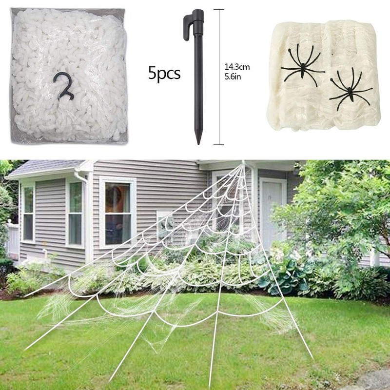 Feelava Giant Spider Web Halloween Spider Decorations,Halloween Decor Haunted House