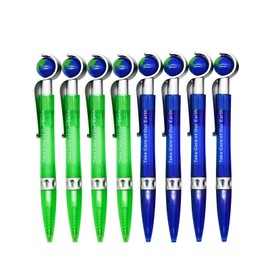 Maydahui 12PCS Cute Earth Pens Retractable World Earth Globe Spins Pens Tellurion Shape Ballpoint Pens Black Ink Novelty Earth Day Favor Pens for Student Office School Supplies Stationery Desk Decor