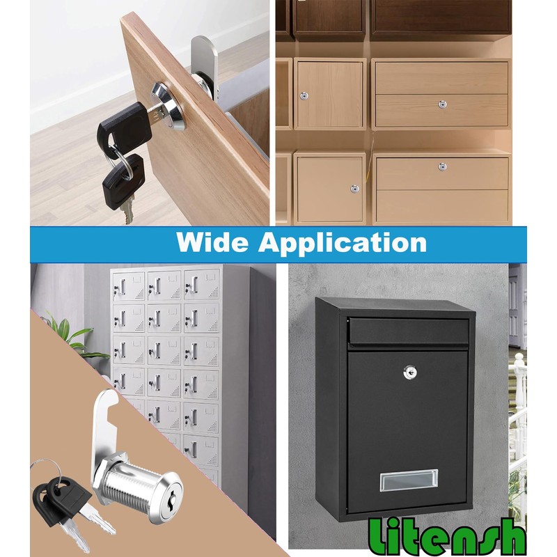 Litensh 30mm Security Mailbox Lock, Letter Post Box Lock, Cabinet
