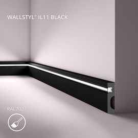 IL11 BLACK WALLSTYL Light Strips - 80 x 20 x 2000 mm - NOËL & MARQUET - A NMC Brand - Extruded Polystyrene with High Density