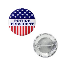Future President Patriotic Political Republican Republic Democratic Democrat Propaganda Pin 1.5” Round Circle Shape Metal Button Pin Badge Pinback 1.5 inch Pin 38 mm 3.8 cm