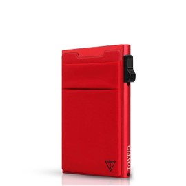 TOYFID Pop up Credit Card Wallet for Men-Metal Slim Minimalist Cards Holder with Money Pocket-RFID Blocking&Ultralight 6075 Aviation Aluminum Wallet-Automtic Card Case Wallet