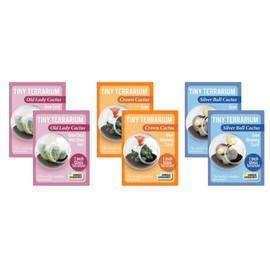 Unique Gardener Tiny Terrarium Plant Seeds 3 Variety Pack, DIY Indoor Succulents and Live Plants for Home or Garden Planting, 2 Each of Assorted Cacti Pack