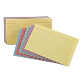 Oxford 35810 Index Cards, Ruled on 1 Side, 5-Inch x8-Inch, 100/PK, Assorted