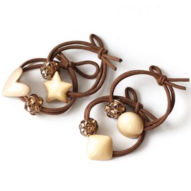 BIANHUAN Hair Tiers, Gold, Hair Accessories, Simple, Women's, Casual, Adults, Office Masks, Set of 4, Elegant, Gift