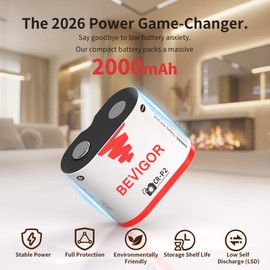 BEVIGOR Upgraded CR-P2 6V Lithium Battery 1500mAh, 1 Pack