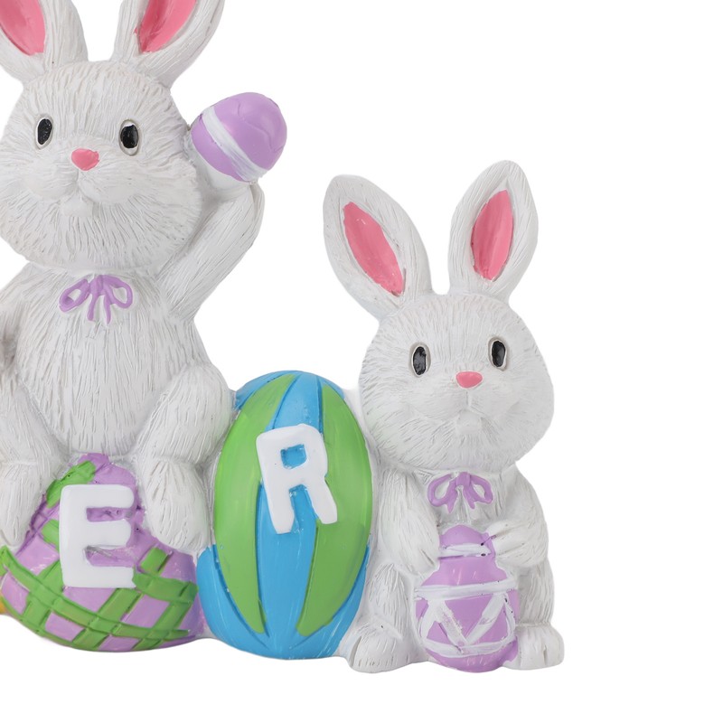 Easter Rabbit Decoration Multipurpose Vivid Cute Hand Painted Resin Rabbit