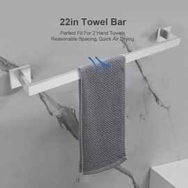 5-Piece Brushed Nickel Bathroom Hardware Set, Wall Mounted Thickened 304 Stainless Steel Towel Holder Set, Featuring 23.6" Towel Bar, Hand Towel Rack, Toilet Paper Holder, and 2 Towel Hooks