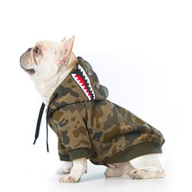 Woof Trails Camo Dog Hoodie Dog Clothes Extra Warm Fleece Lining Stretchy Fit for Small Medium Large Dogs (Camo, Small)