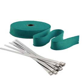 Stark Thermal Wrap 2" Wide x 33' Long - Fiberglass Heat Shield Exhaust Manifold/Header Wrap - Green