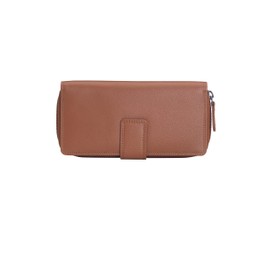 Josephine Osthoff Bremen Compact Genuine Leather Wallet with RFID Protection, caramel, coin purse