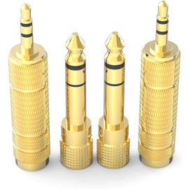 DIGITNOW! 6.35 mm Jack Plug to 3.5 mm Jack Socket and 3.5 mm, 6.35 mm Jack Socket aux Audio Adapter with Gold-Plated Contacts for Headphones/Speakers/Guitar/Piano