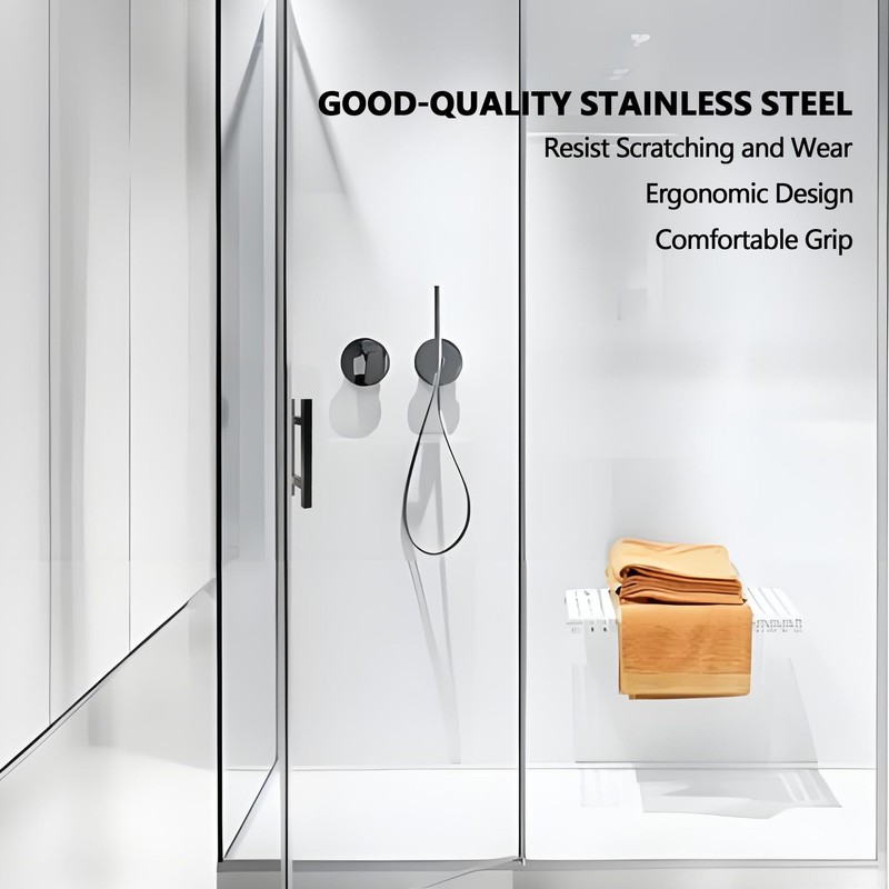 Rackickyer Back to Back Ladder Shape Frameless Glass Shower Door