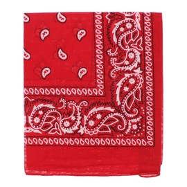 [UK SELLER] Men's/Women's Bandana Head Scarf Neck Scarves Paisley 100% COTTON (red)