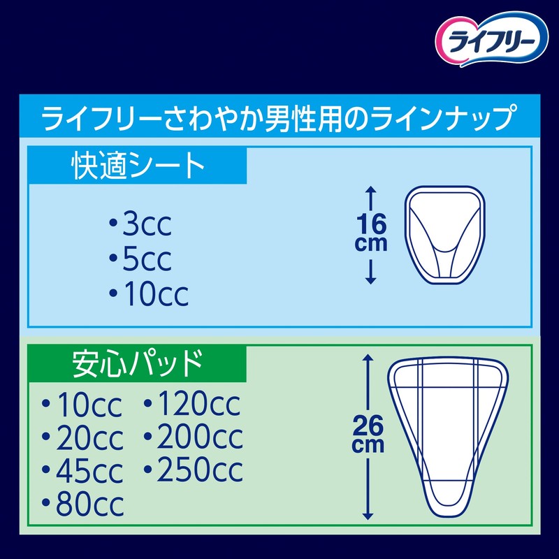 Lifree [Urinary Leakage Pad for Men 45 ml] Refreshing Men's