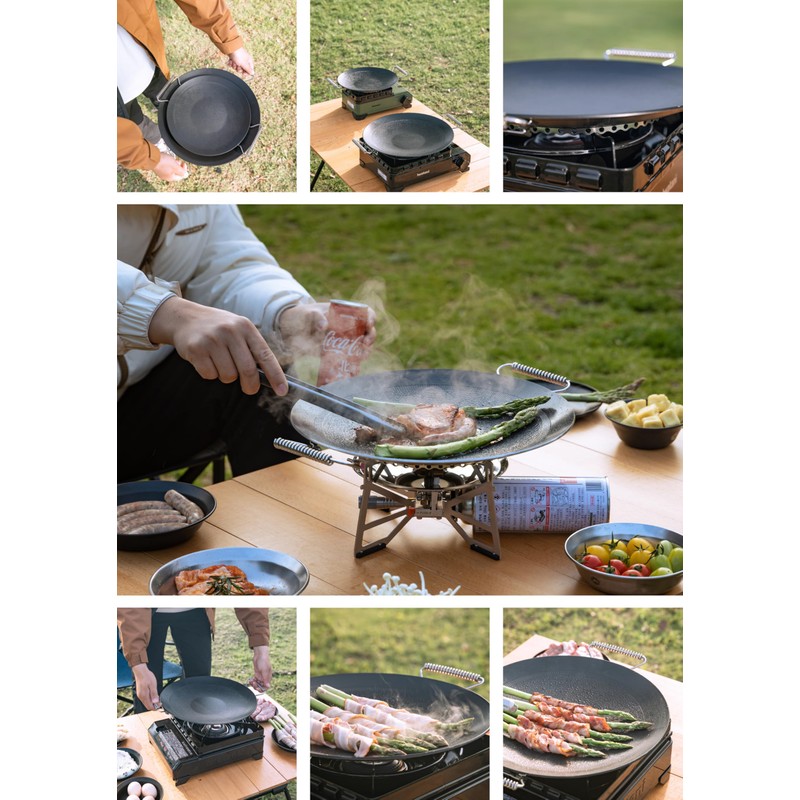camping moon BBQ Grill Pan Dia 12.8-inch Round Griddle 3-Ply
