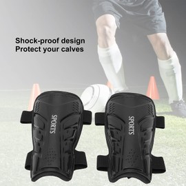 ZJchao Espinilleras de Fútbol para Niños, Espinilleras Deportivas de Fútbol ​​Protectoras para Piernas, Almohadillas de Entrenamiento para Juegos de Fútbol, Correr, Fitness(18 * 9 * 5cm-Negro)
