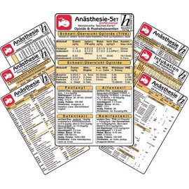 Anästhesie Karten-Set -professional- ( 7er-Set ) - Medizinische Taschen-Karte