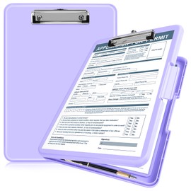 ANZNKU Storage Clipboard Heavy Duty, Clipboard with Storage 13.3x9.6 inches, Side Opening Plastic Clipboard, Nursing Clipboard Foldable, Letter Size Smooth Writing for Work, Study(Light Purple)
