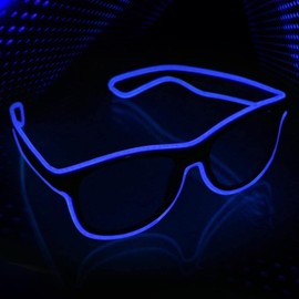 YouRfocus Wireless Led Light up Glasses Glow in The Dark Neon Glasses for Rave Party, EDM New (Blue)