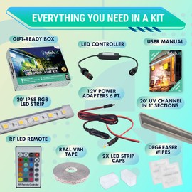 LATCH.IT RV Awning Lights 12V | 20’ V2.1 DIY Kit LED Awning Lights for RV & Campers | IP68 Water-resistant RV LED lights exterior | The Original & Most Complete Camper Awning Lights Kit in The Market!